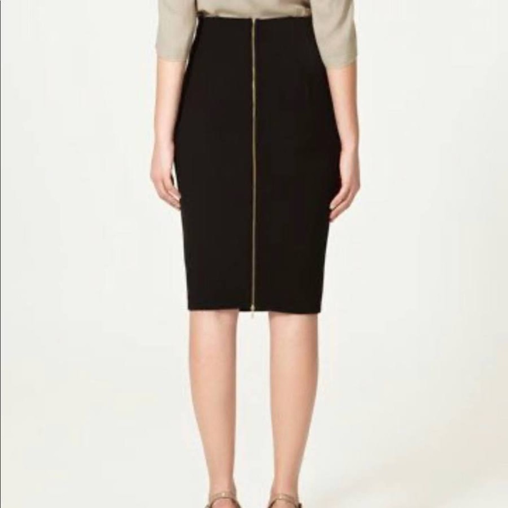 Philosophy black wiggle pencil skirt with exposed back zipper